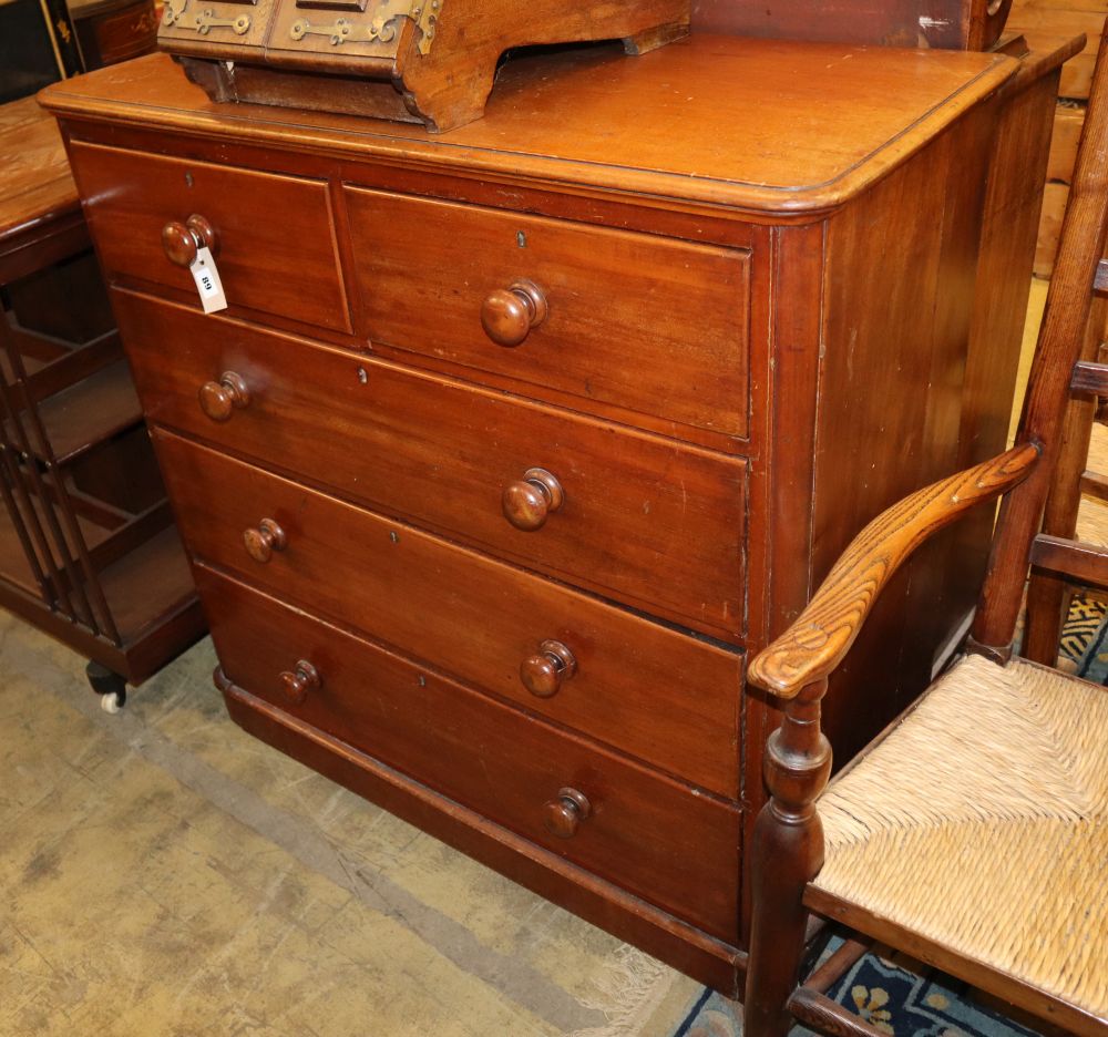 A Victorian mahogany chest, W.102cm, D.47cm, H.105cm
